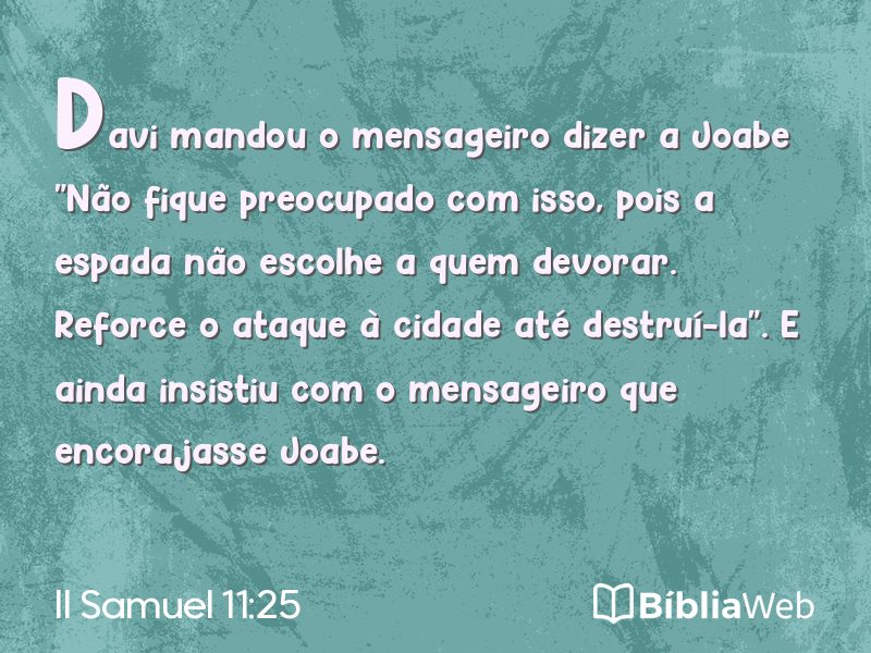 II Samuel 11:25 em imagem para compartilhar