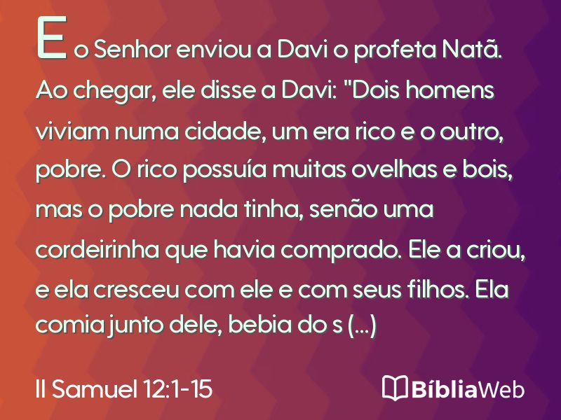 II Samuel 12:1-15 em imagem para compartilhar