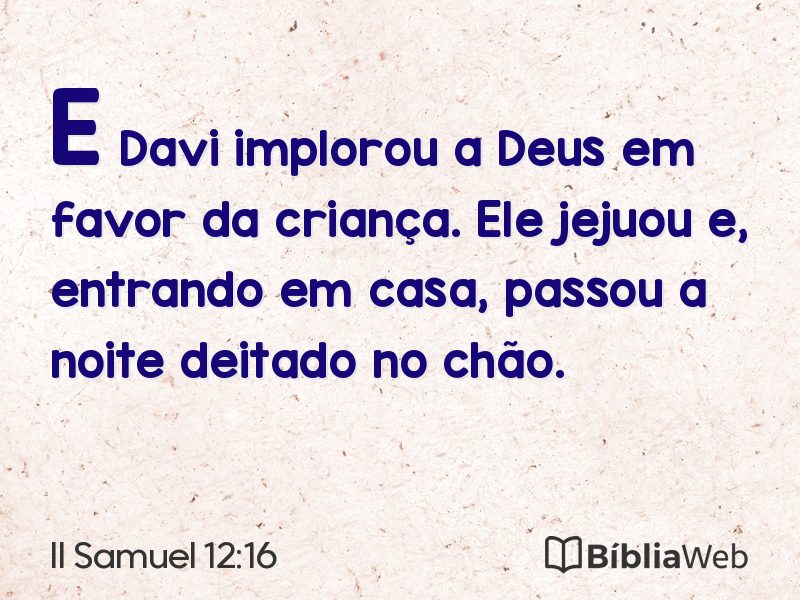 II Samuel 12:16 em imagem para compartilhar