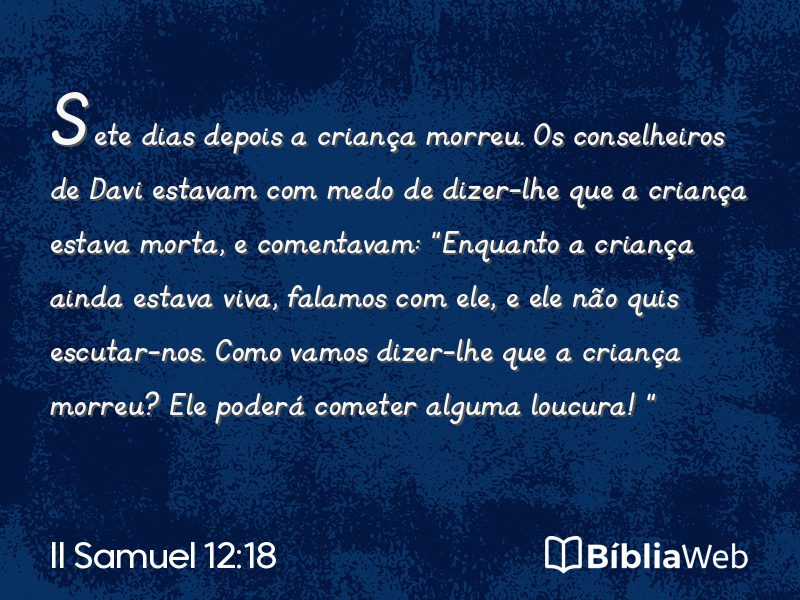 II Samuel 12:18 em imagem para compartilhar