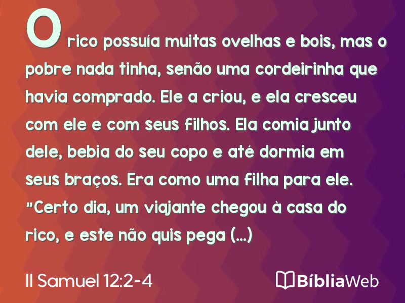 II Samuel 12:2-4 em imagem para compartilhar