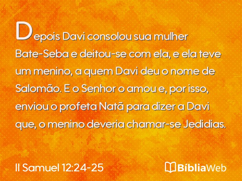 II Samuel 12:24-25 em imagem para compartilhar
