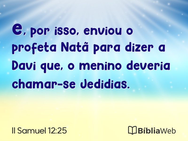 II Samuel 12:25 em imagem para compartilhar