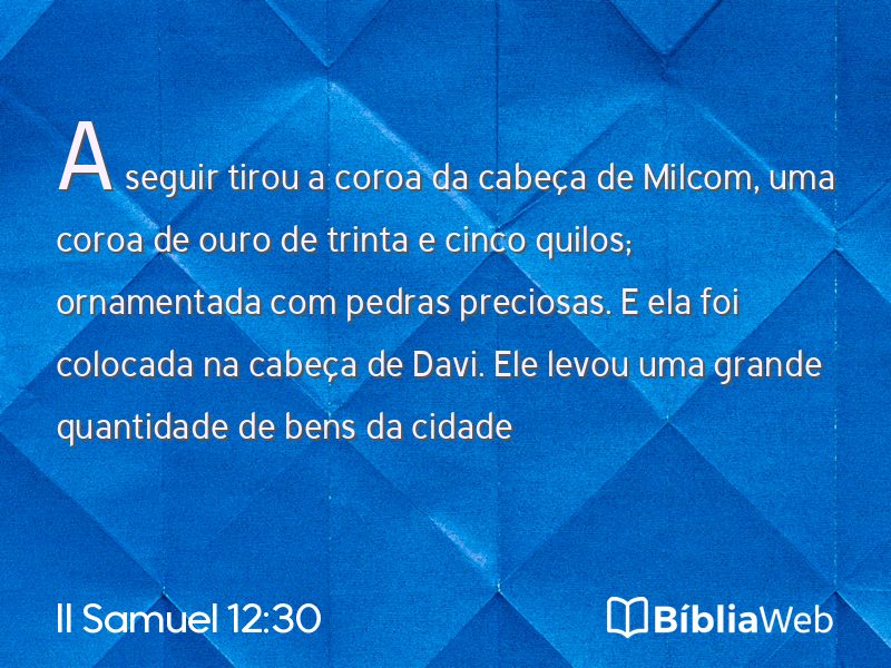 II Samuel 12:30 em imagem para compartilhar