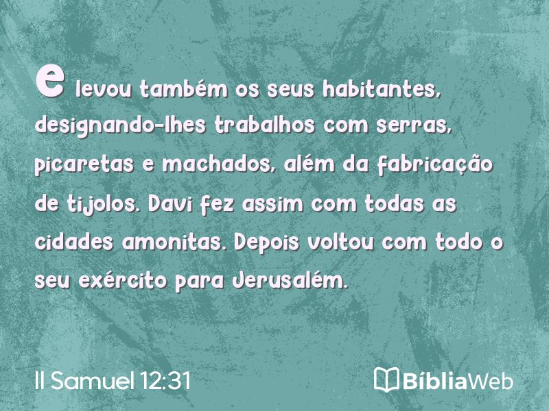 II Samuel 12:31 em imagem para compartilhar