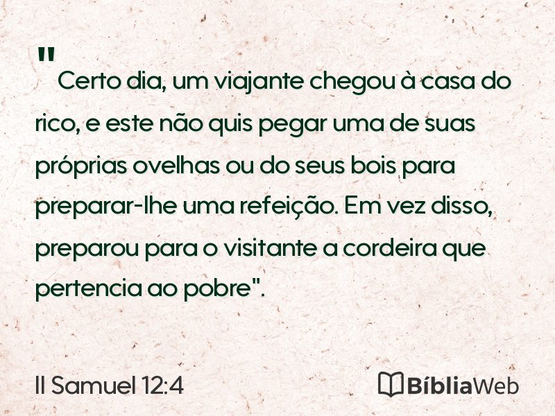 II Samuel 12:4 em imagem para compartilhar