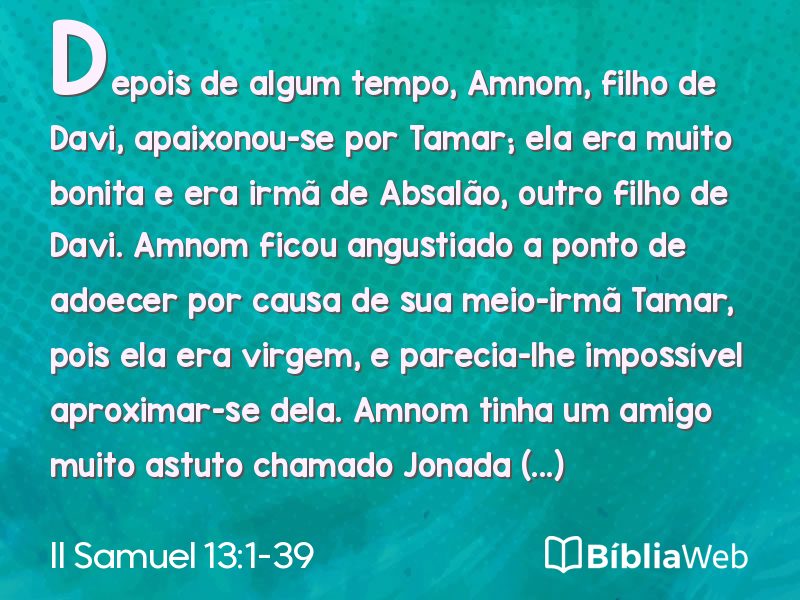 II Samuel 13:1-39 em imagem para compartilhar