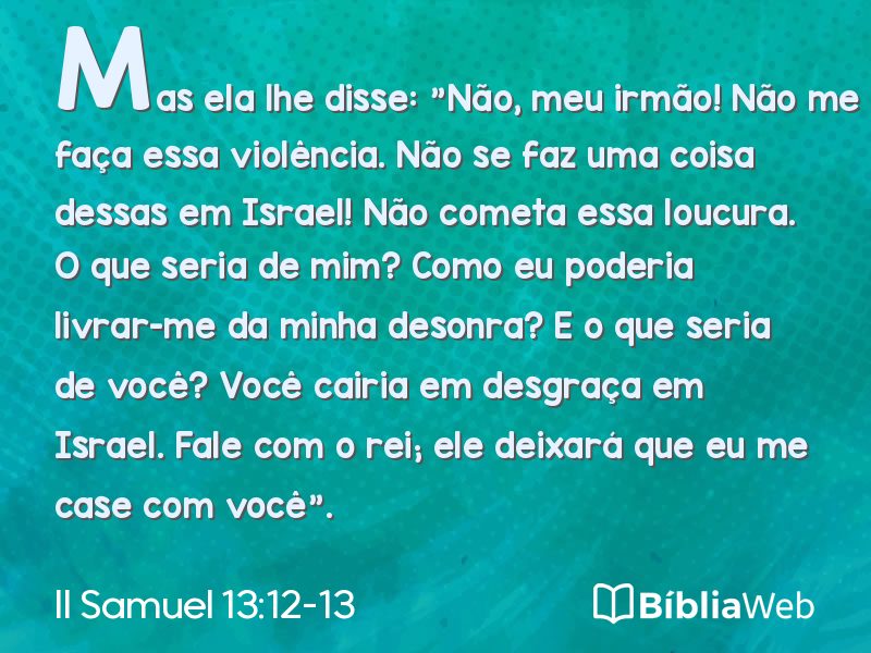 II Samuel 13:12-13 em imagem para compartilhar