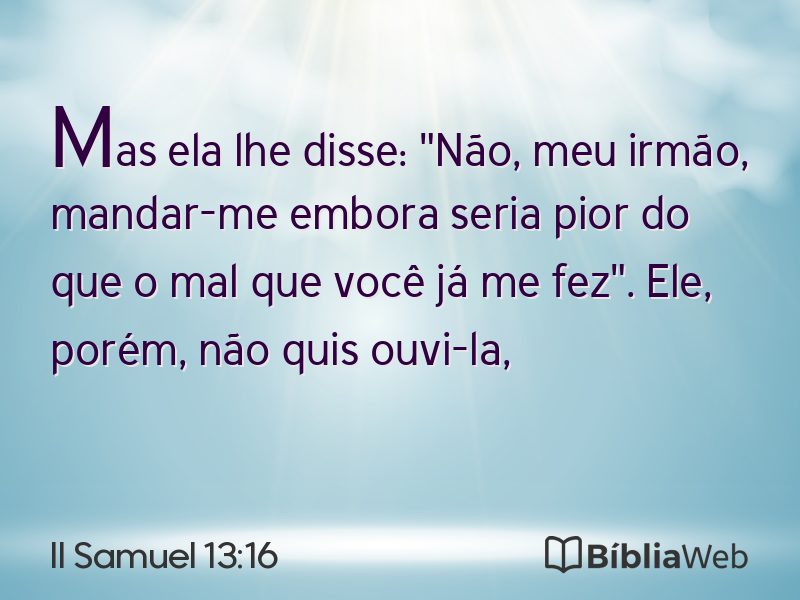 II Samuel 13:16 em imagem para compartilhar