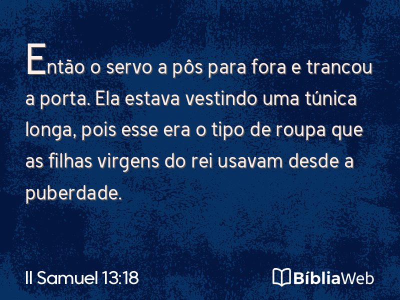 II Samuel 13:18 em imagem para compartilhar
