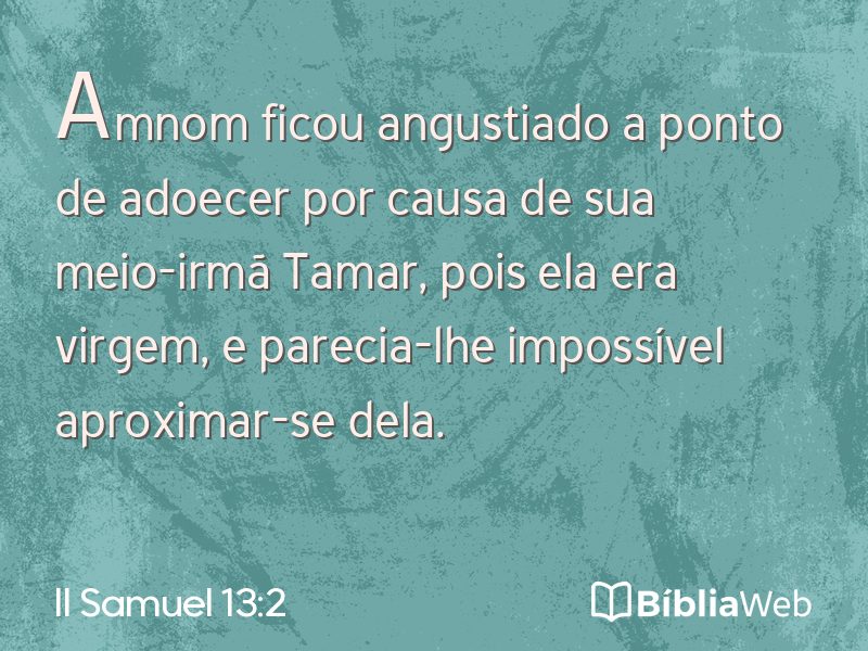 II Samuel 13:2 em imagem para compartilhar