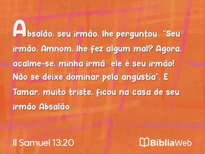 II Samuel 13:20 em imagem para compartilhar