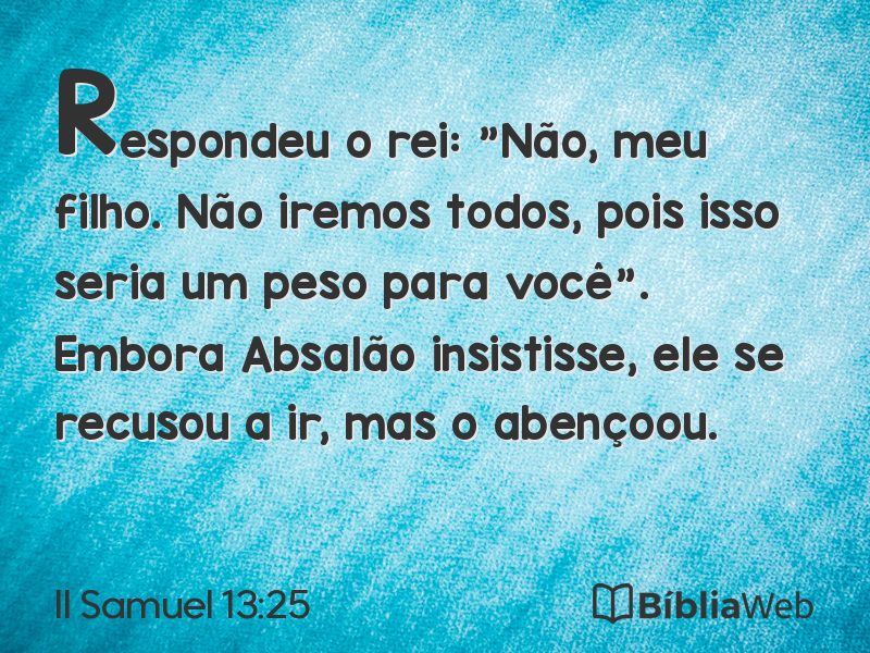 II Samuel 13:25 em imagem para compartilhar