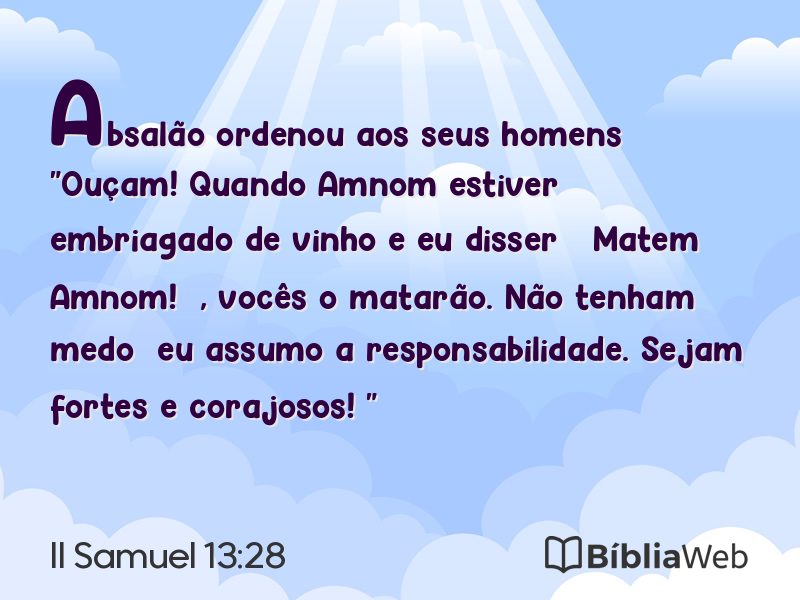 II Samuel 13:28 em imagem para compartilhar