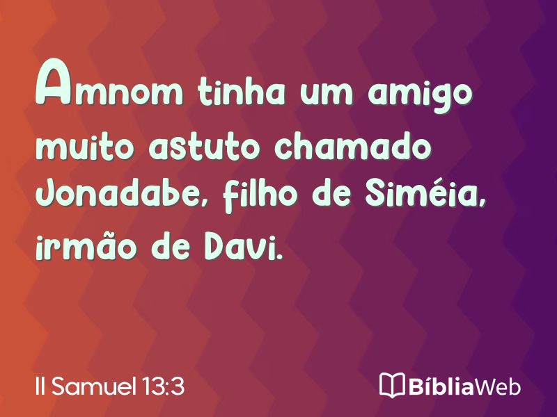 II Samuel 13:3 em imagem para compartilhar