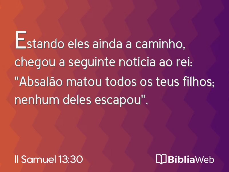 II Samuel 13:30 em imagem para compartilhar