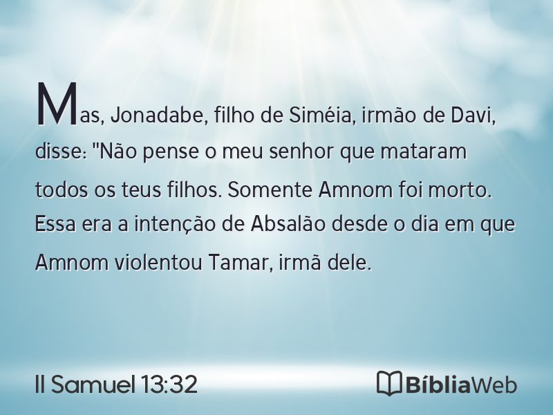 II Samuel 13:32 em imagem para compartilhar