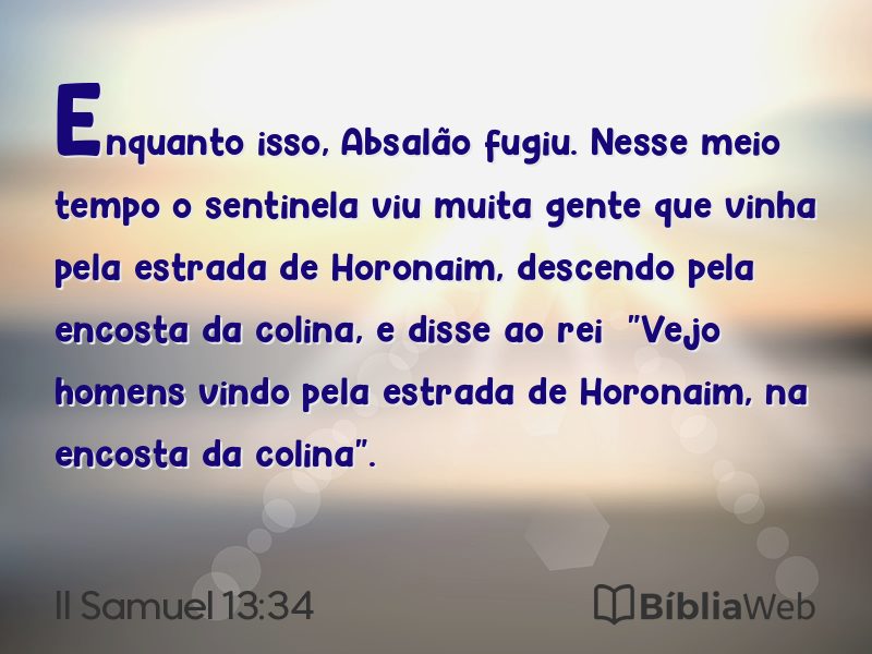 II Samuel 13:34 em imagem para compartilhar