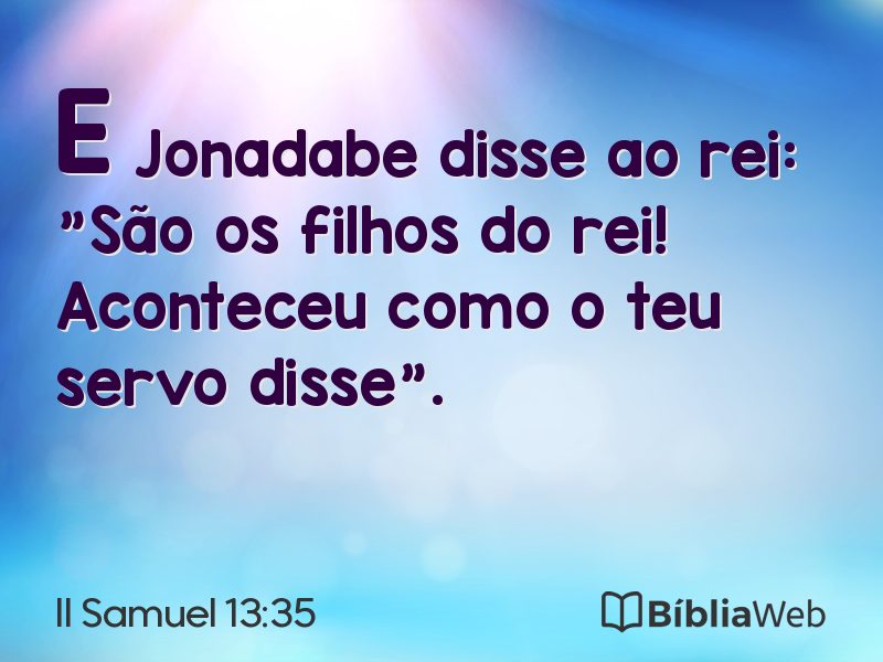 II Samuel 13:35 em imagem para compartilhar