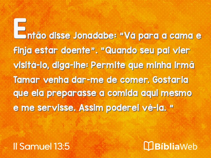 II Samuel 13:5 em imagem para compartilhar