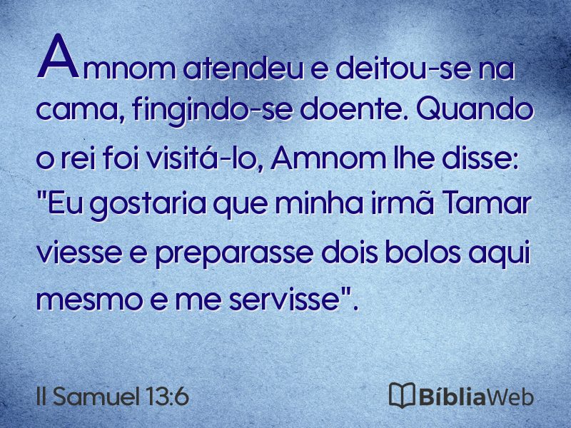 II Samuel 13:6 em imagem para compartilhar