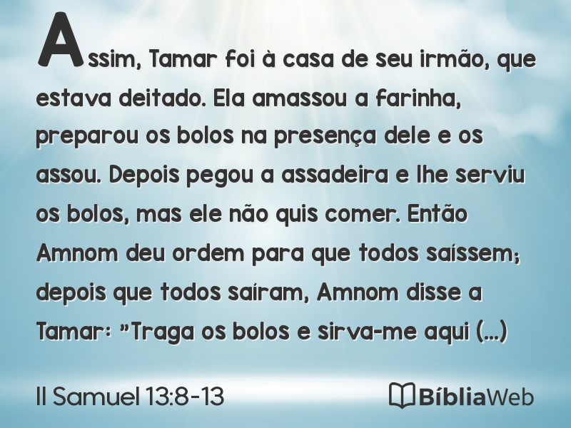 II Samuel 13:8-13 em imagem para compartilhar