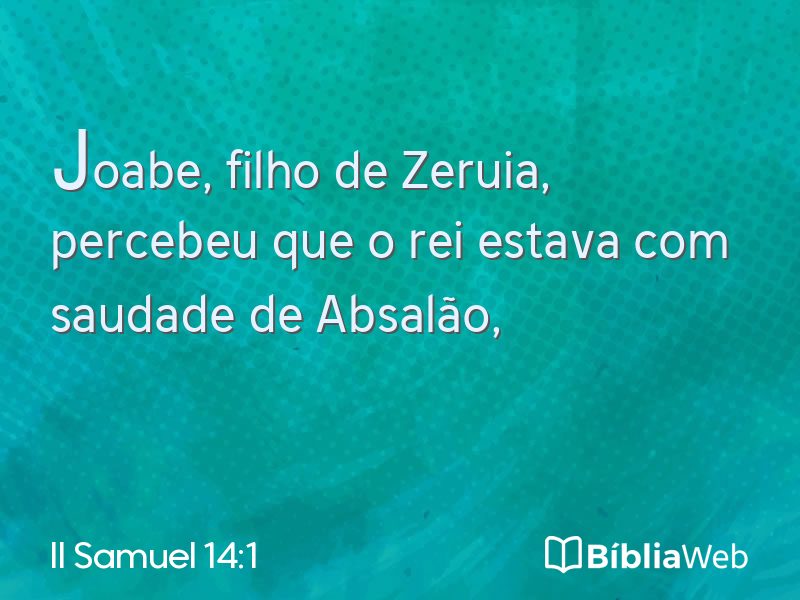 II Samuel 14:1 em imagem para compartilhar