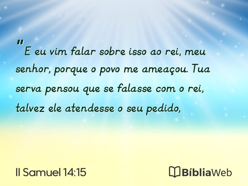 II Samuel 14:15 em imagem para compartilhar