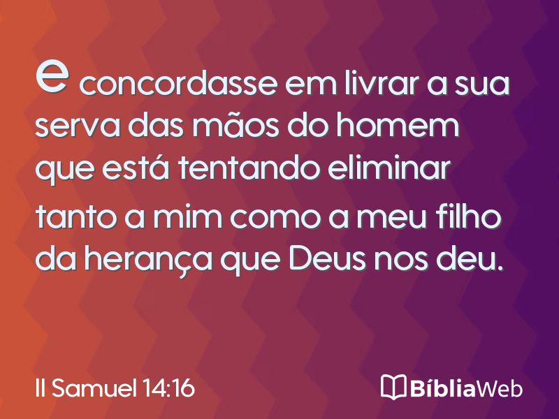 II Samuel 14:16 em imagem para compartilhar