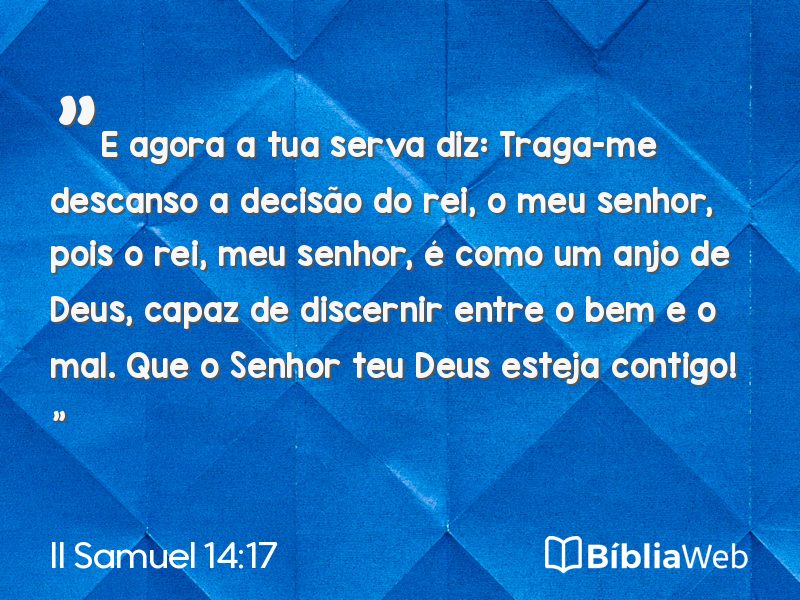 II Samuel 14:17 em imagem para compartilhar