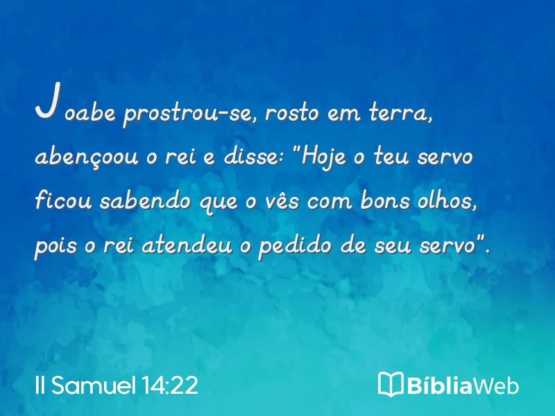 II Samuel 14:22 em imagem para compartilhar