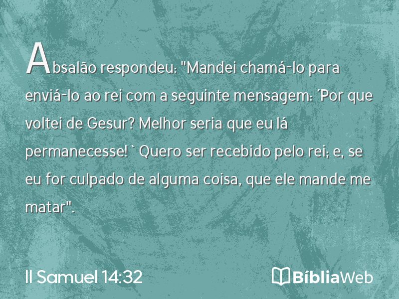 II Samuel 14:32 em imagem para compartilhar