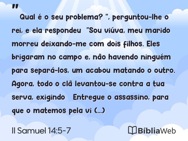 II Samuel 14:5-7 em imagem para compartilhar