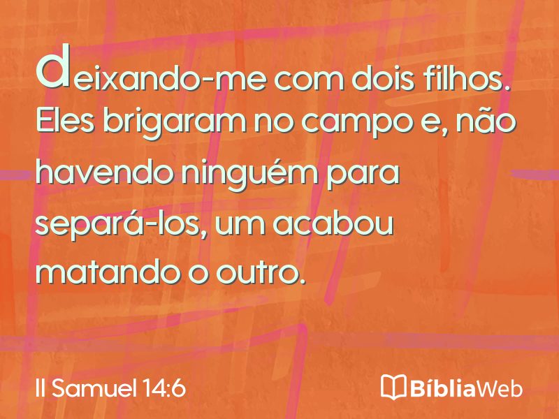 II Samuel 14:6 em imagem para compartilhar