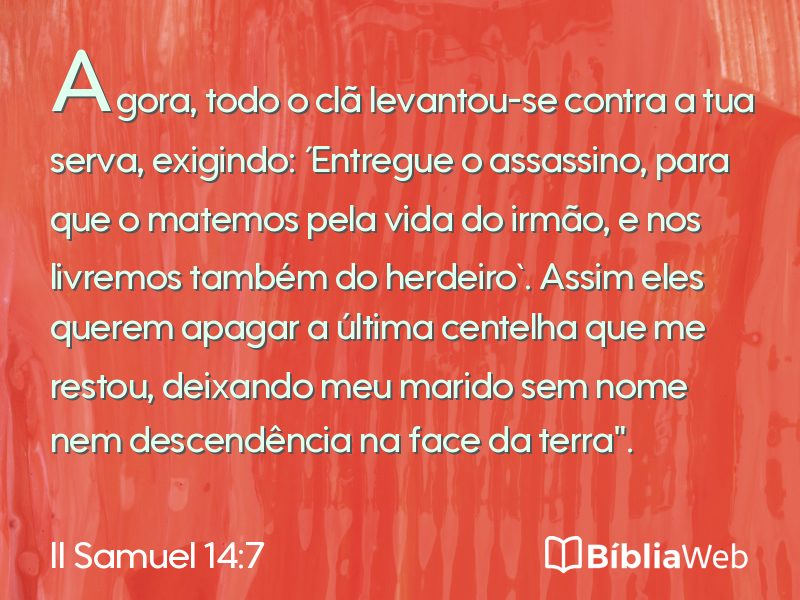 II Samuel 14:7 em imagem para compartilhar