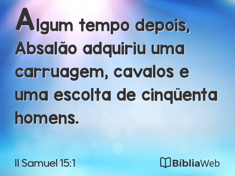 II Samuel 15:1 em imagem para compartilhar