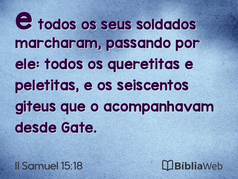 II Samuel 15:18 em imagem para compartilhar