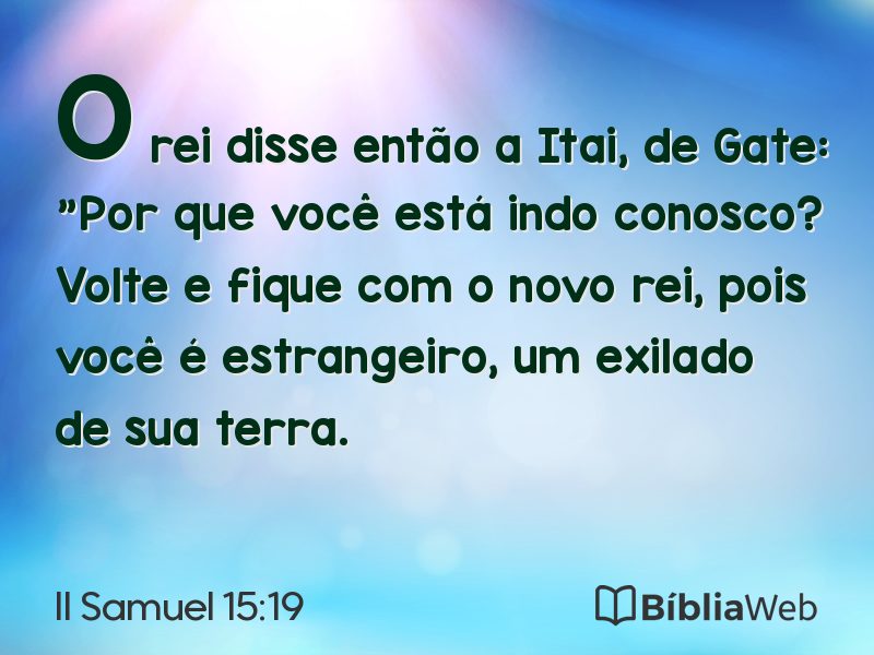II Samuel 15:19 em imagem para compartilhar