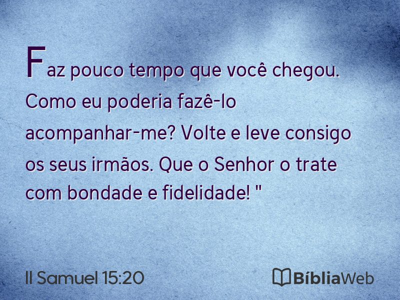 II Samuel 15:20 em imagem para compartilhar