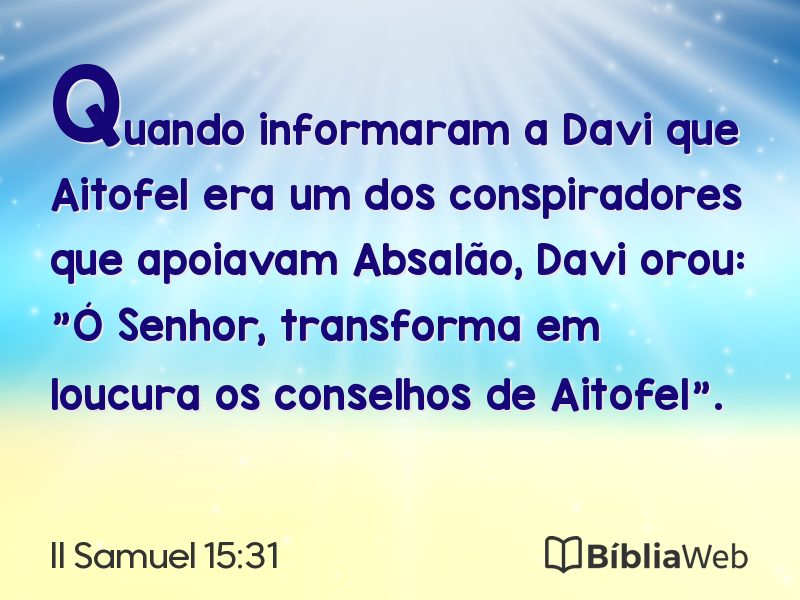 II Samuel 15:31 em imagem para compartilhar