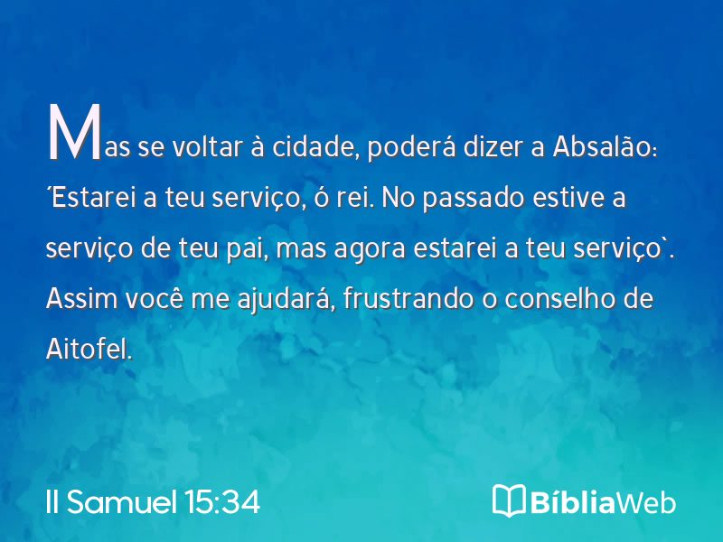 II Samuel 15:34 em imagem para compartilhar