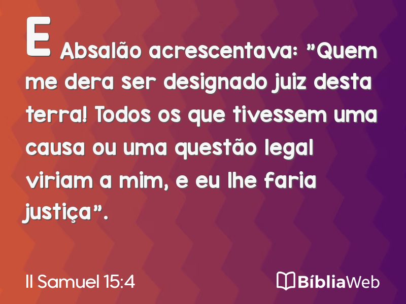 II Samuel 15:4 em imagem para compartilhar