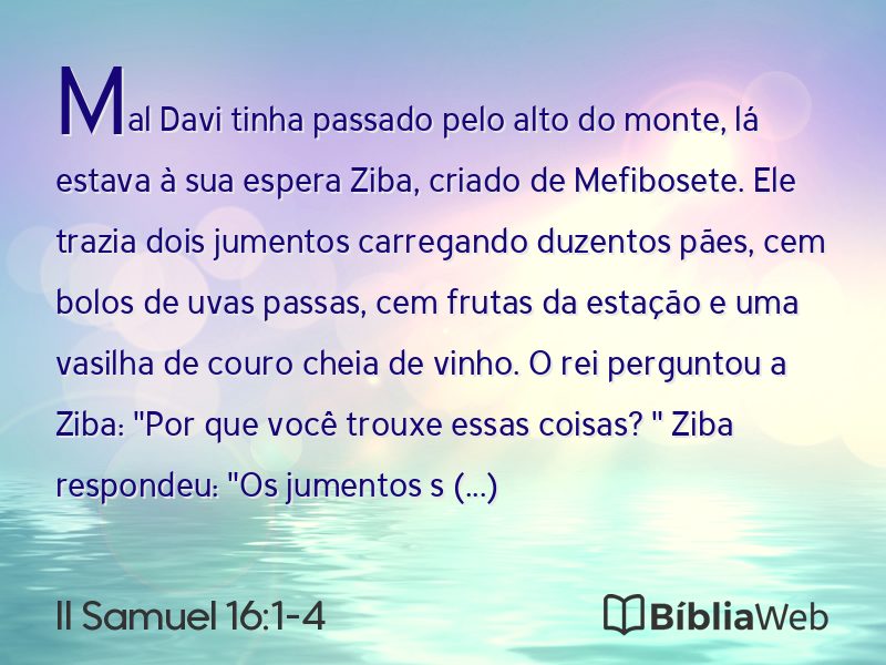II Samuel 16:1-4 em imagem para compartilhar