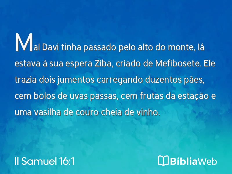 II Samuel 16:1 em imagem para compartilhar