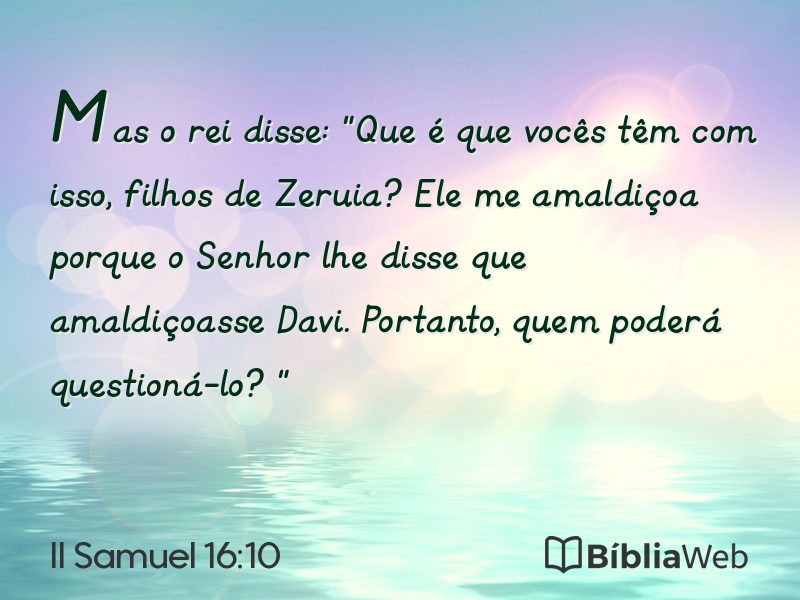 II Samuel 16:10 em imagem para compartilhar