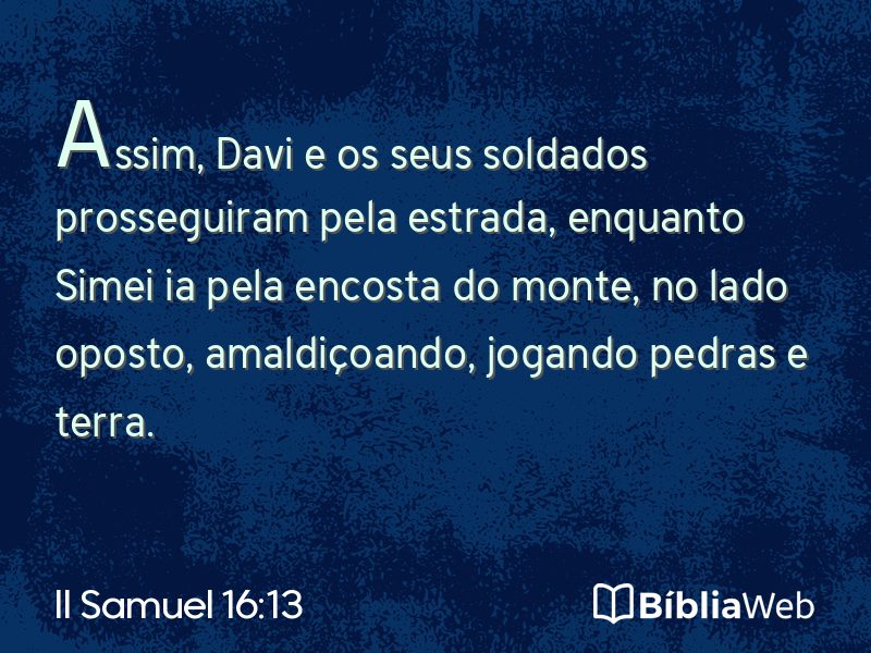 II Samuel 16:13 em imagem para compartilhar