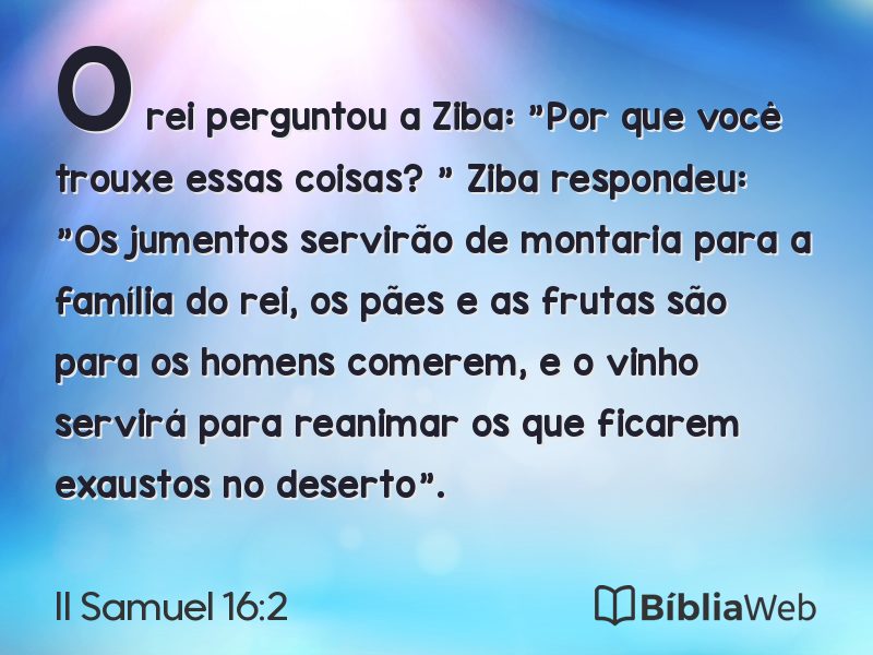 II Samuel 16:2 em imagem para compartilhar