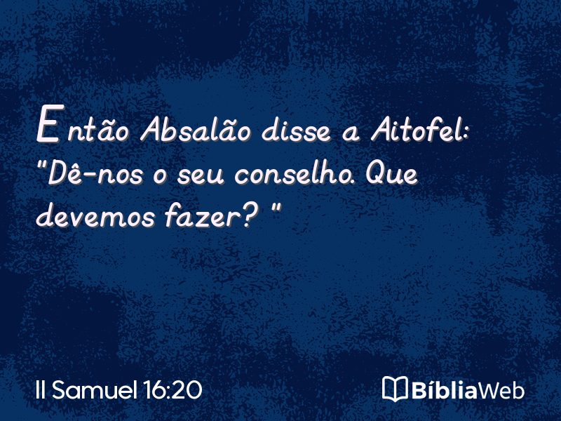 II Samuel 16:20 em imagem para compartilhar