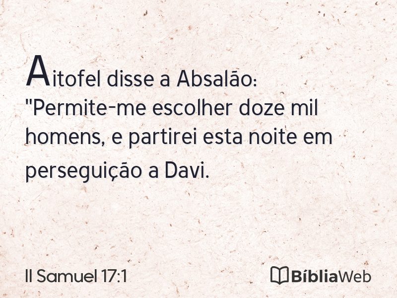 II Samuel 17:1 em imagem para compartilhar