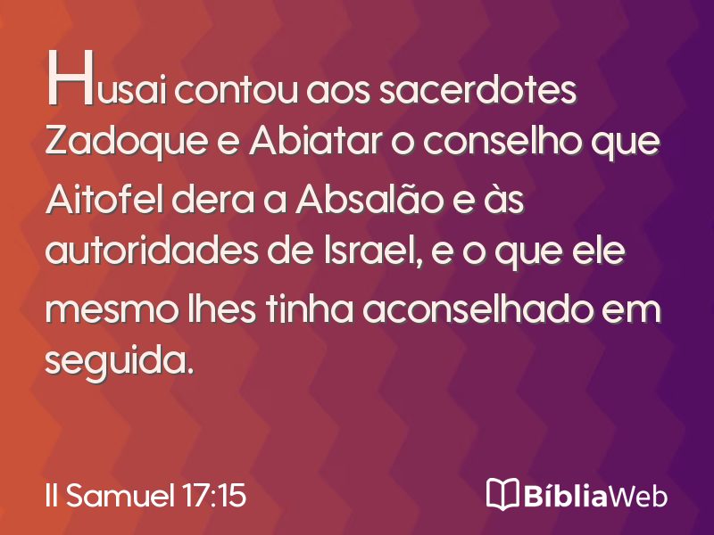 II Samuel 17:15 em imagem para compartilhar